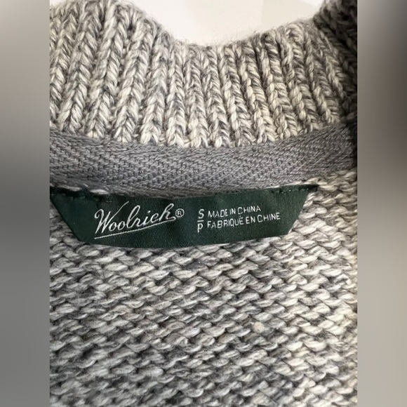 Woolrich Merino Wool Blend Full Zip Sweater Gray Womens Cardigan small - Picture 3 of 7